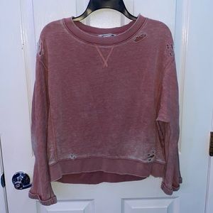 American Eagle Outfitters oversized distressed sweatshirt; size XS